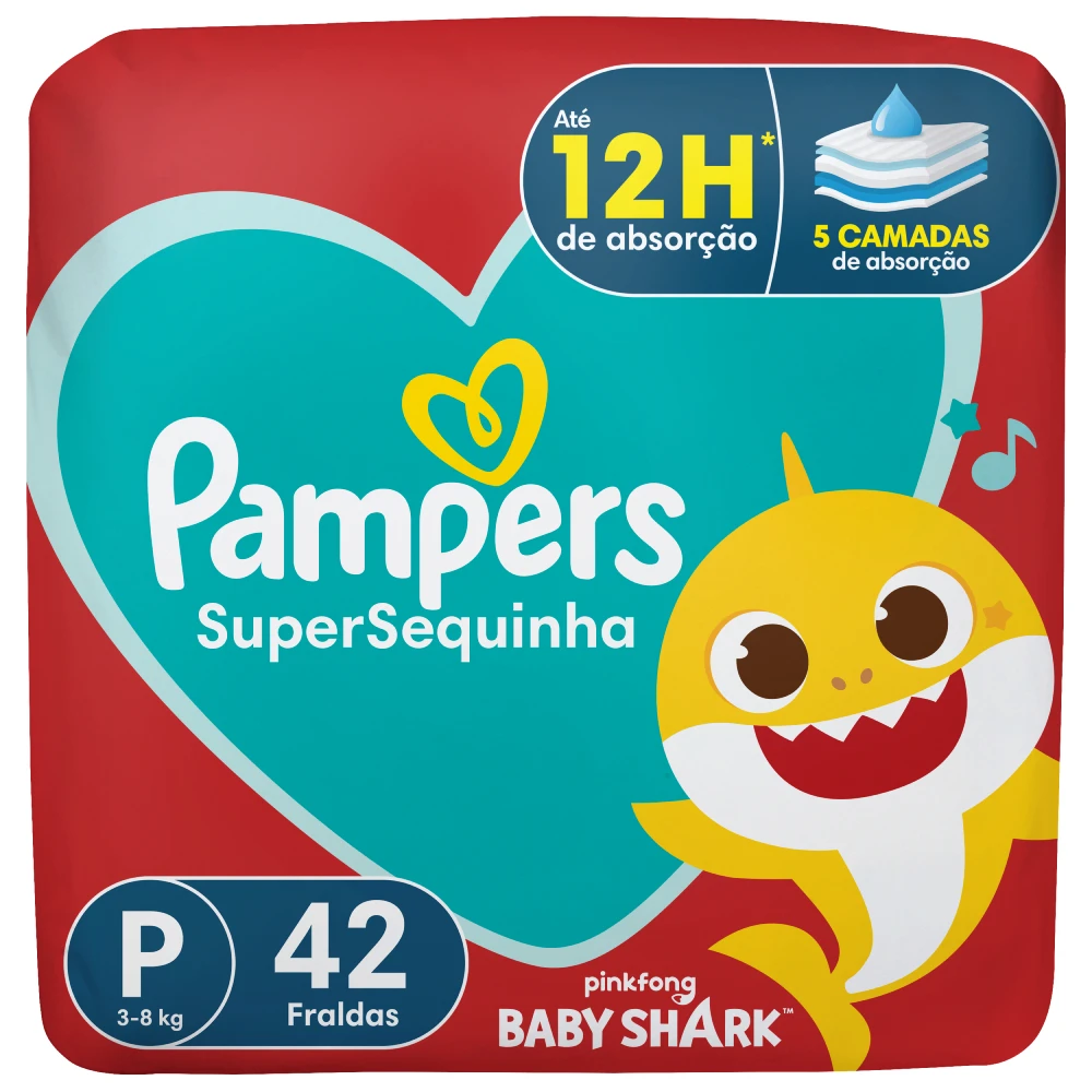 Fralda Descartável Pampers Supersequinha Mega P 42 Unidades