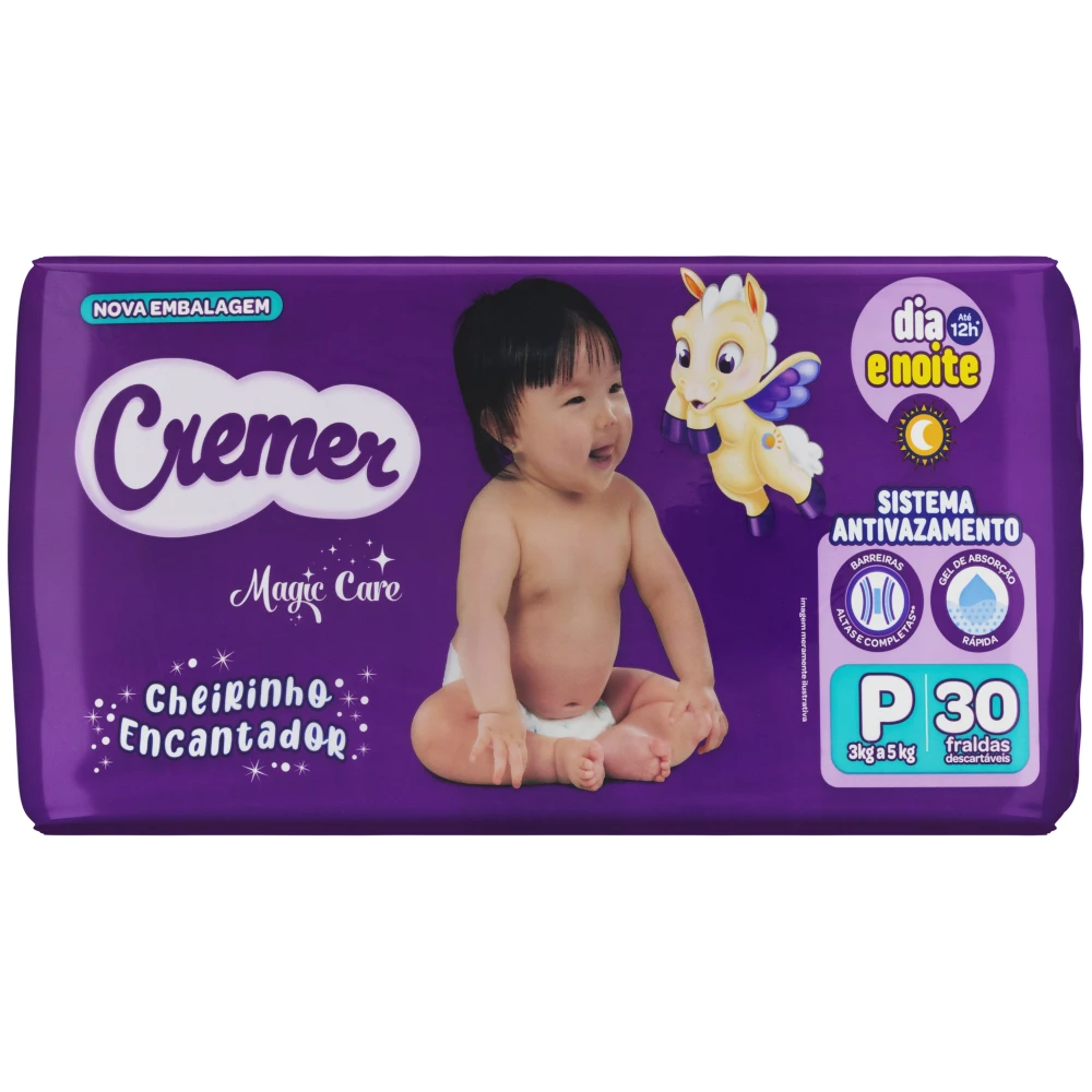 Fralda Descartável Cremer Jumbo P - 30 Unidades