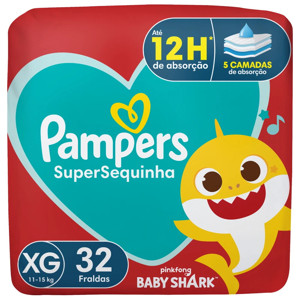 Fralda Descartável Pampers Supersequinha Mega XG 32 Unidades
