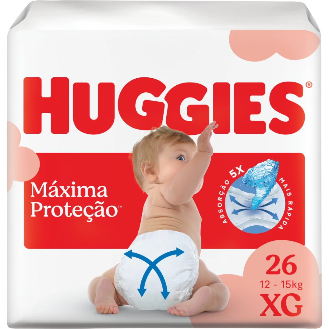 Huggies Fralda Descartável Máxima Proteção XG 26 Unidades