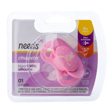 Chupeta Needs Silicone Rosa Claro Tamanho 2 - 1 unidade